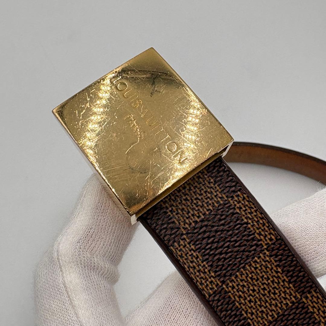 ふー様ルイ・ヴィトンサンチュール・キャレ ダミエ・エベヌ M6802 ベルト