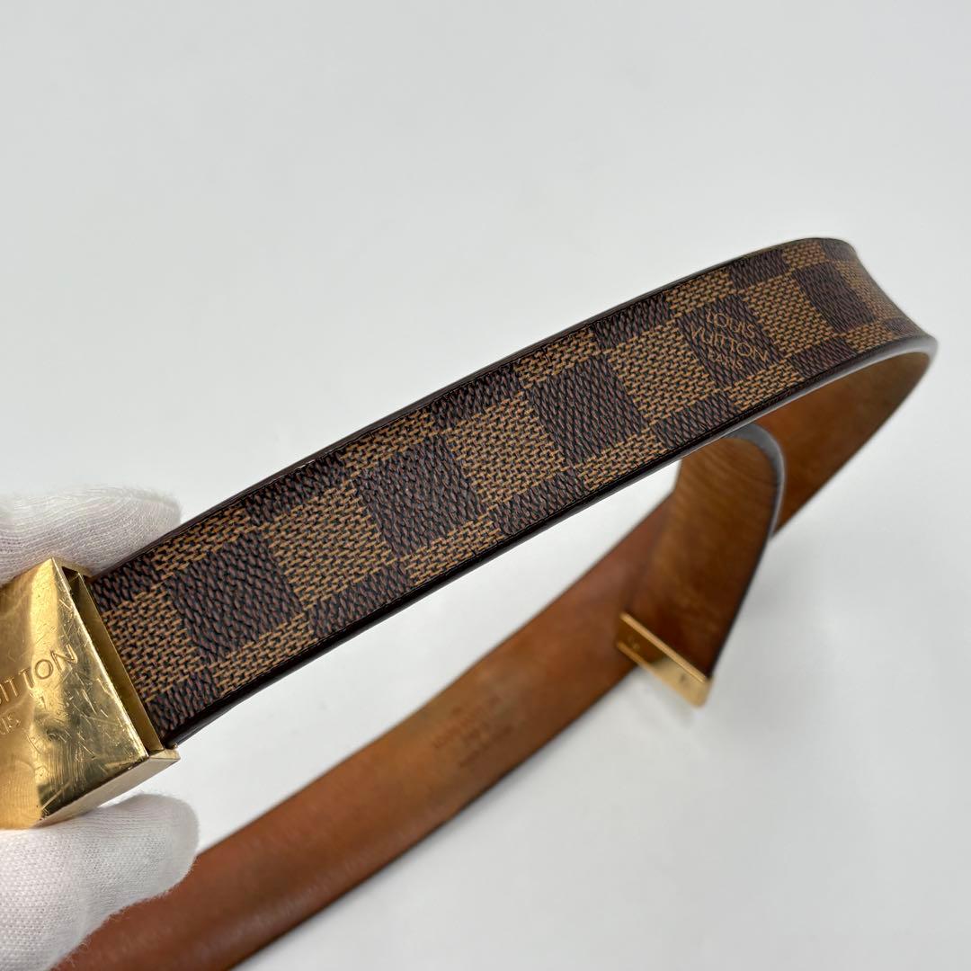 ふー様ルイ・ヴィトンサンチュール・キャレ ダミエ・エベヌ M6802 ベルト