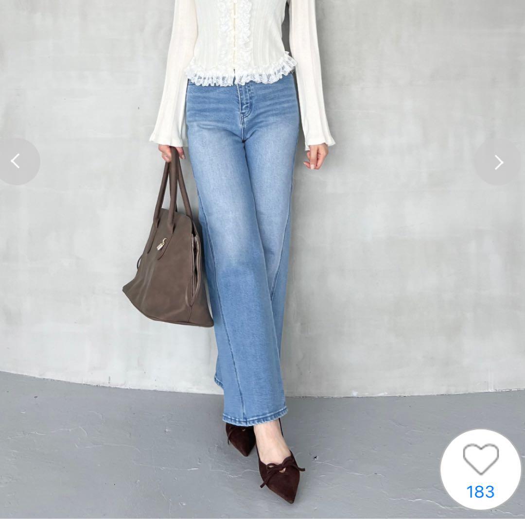 新品⭐︎25SS SNIDEL Sustainableストレッチフレアデニムパンツ