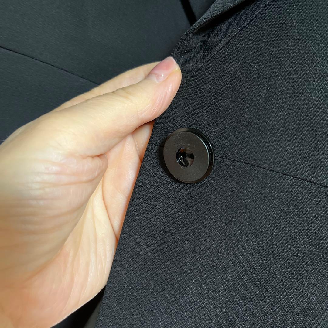 本日迄美品　東京ソワールパンツスーツセットアップ　11号ブラック　フォーマル漆黒