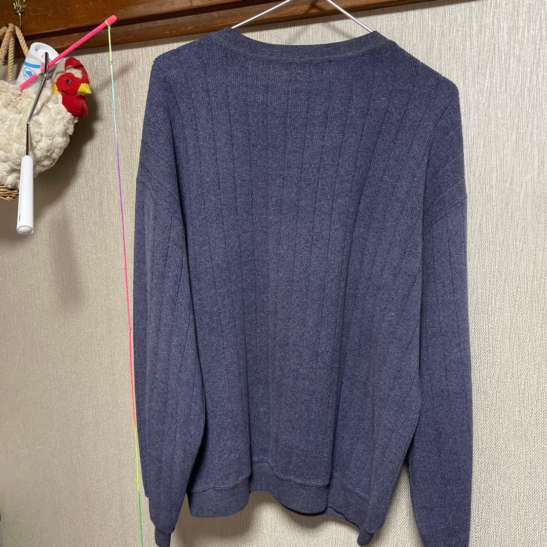 Giorgio Armani リブ編みニットセーター Lサイズ ダークブルー