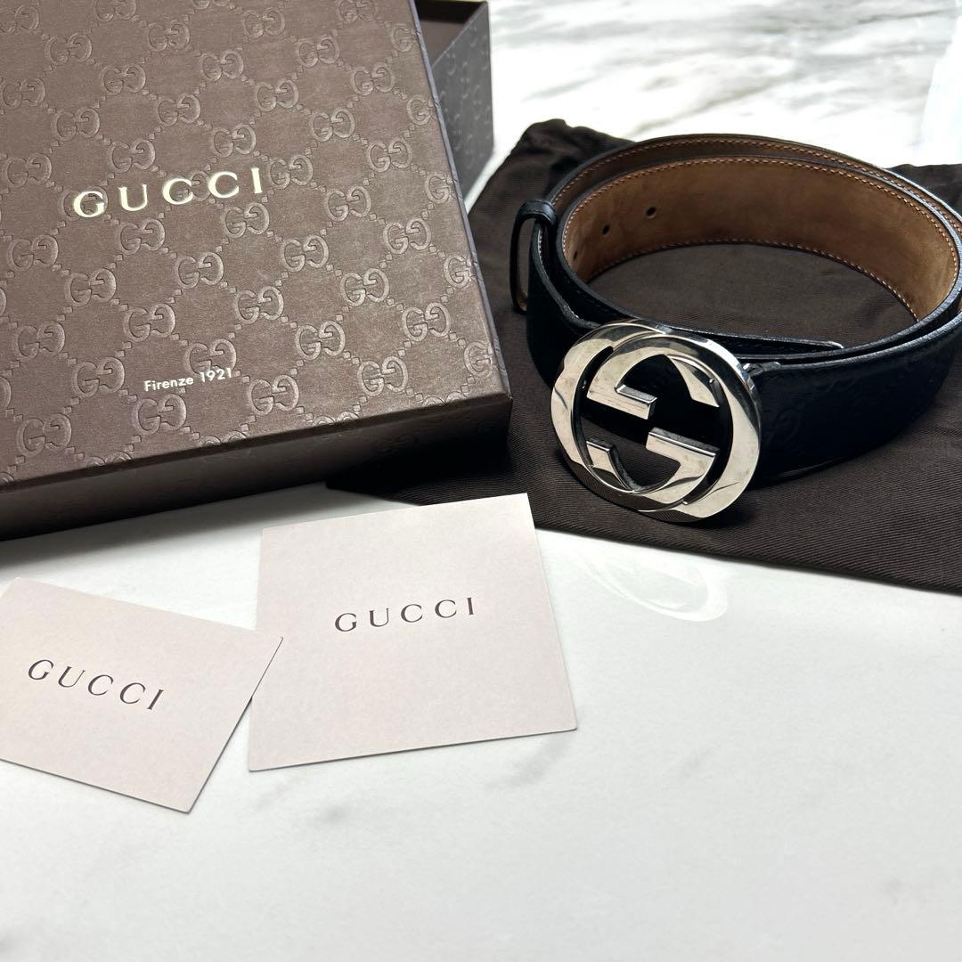 GUCCI ブラック　ベルト　85-34