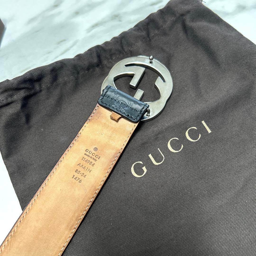 GUCCI ブラック　ベルト　85-34
