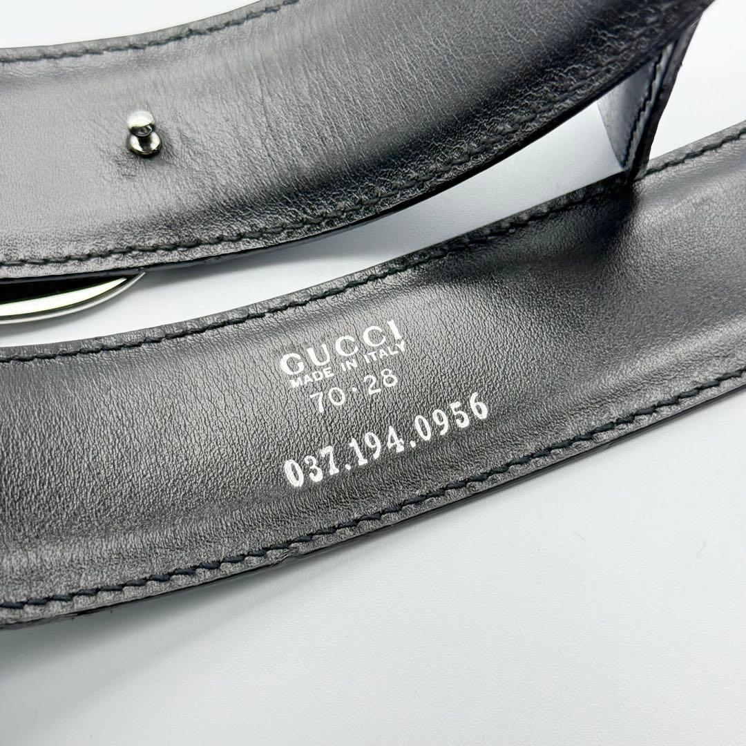 GUCCI グッチ ベルト Gバックル 純正ベルト シルバー金具 ユニセックス