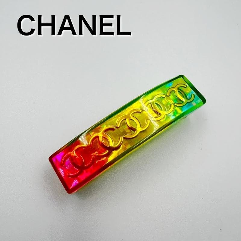 美品 CHANEL バレッタ レインボー 97P ヴィンテージ 虹色