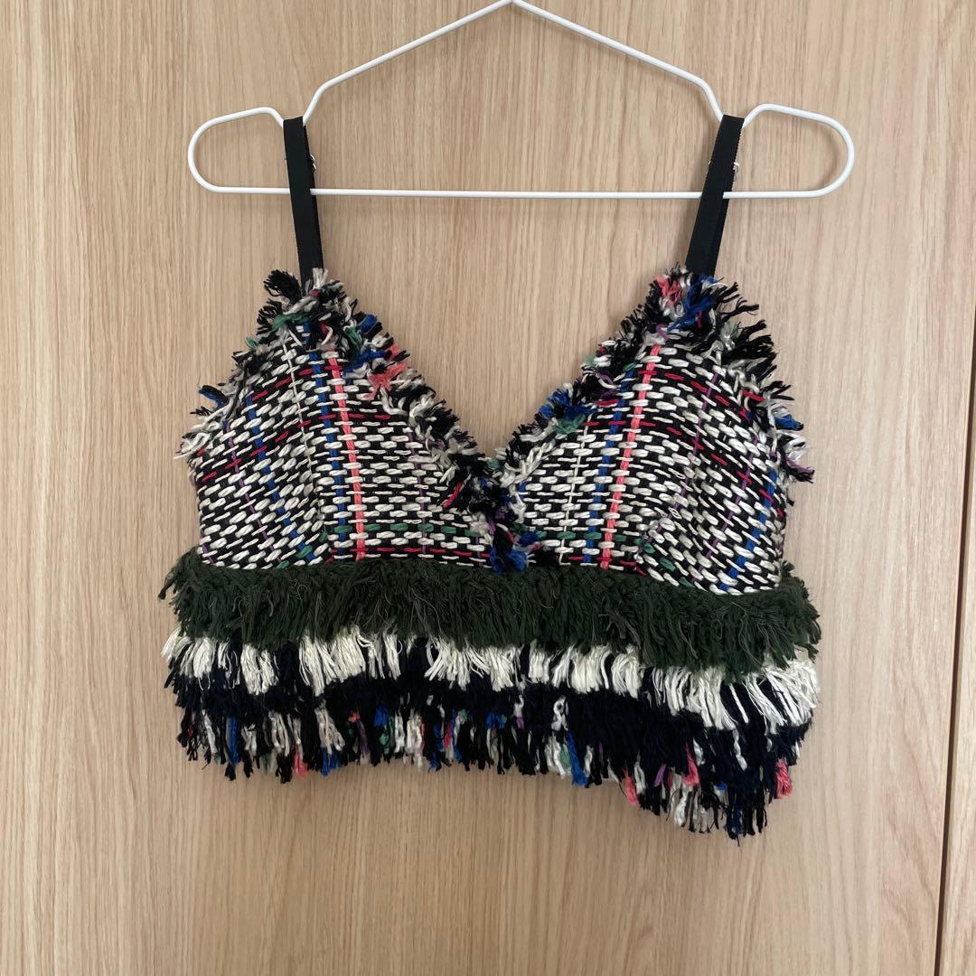 フリンジ付きマルチカラーレディースキャミソール