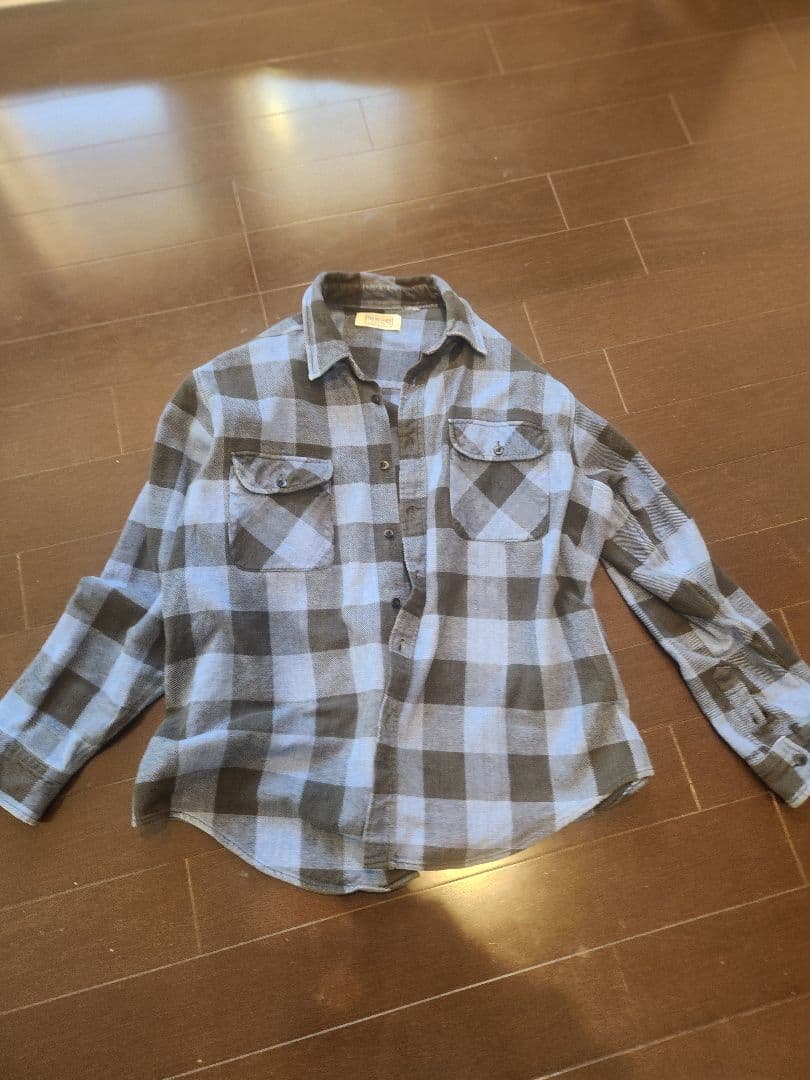 ファイブブラザー青と黒のチェック柄ネルシャツ