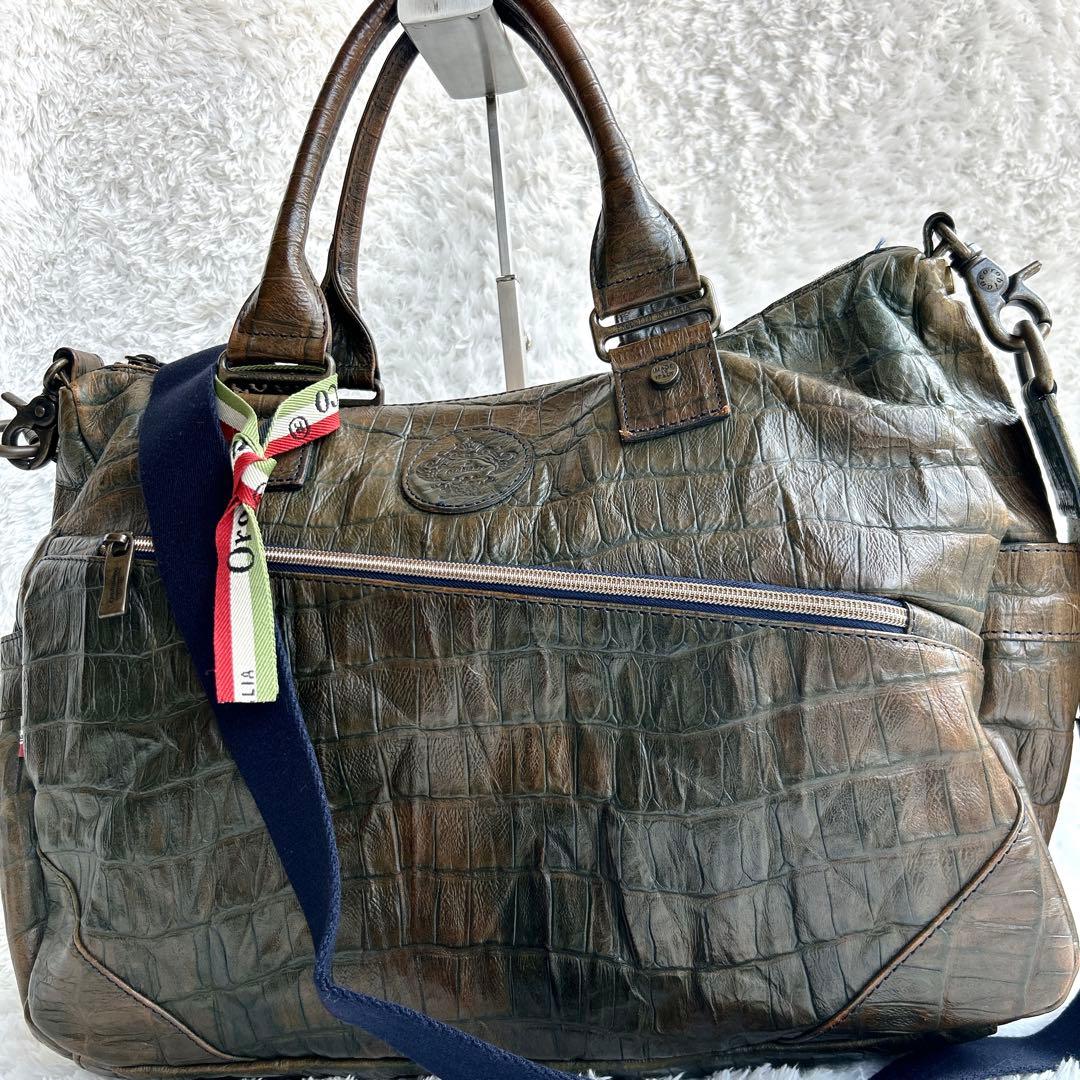美品 Orobianco オロビアンコ 2way ショルダーバッグ オールレザー
