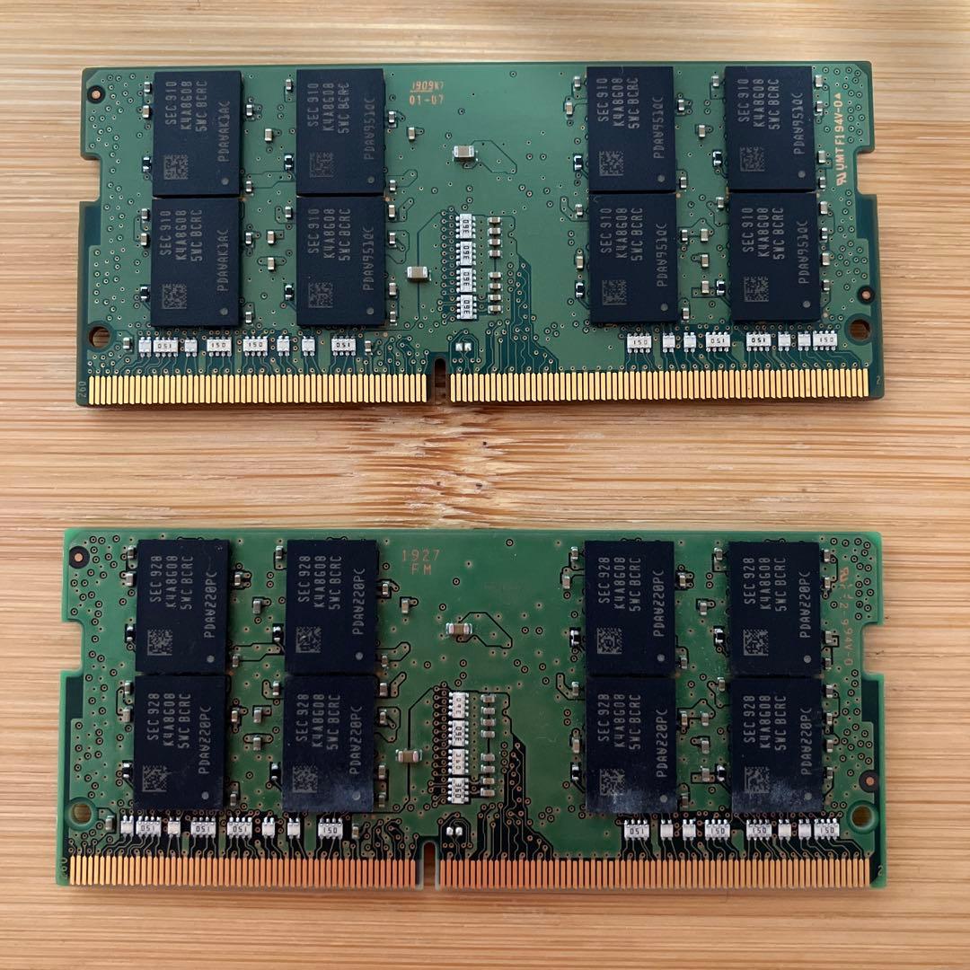 Samsung DDR4 16GB メモリ PC4-2400T 2枚計32GB