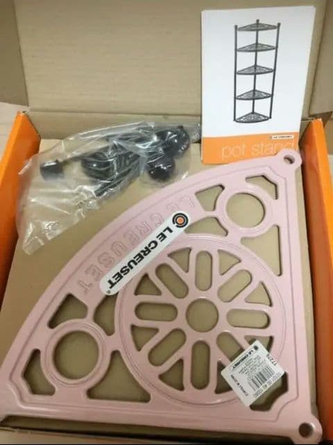 【新品未使用】ルクルーゼ ポットスタンド シフォンピンク 5段