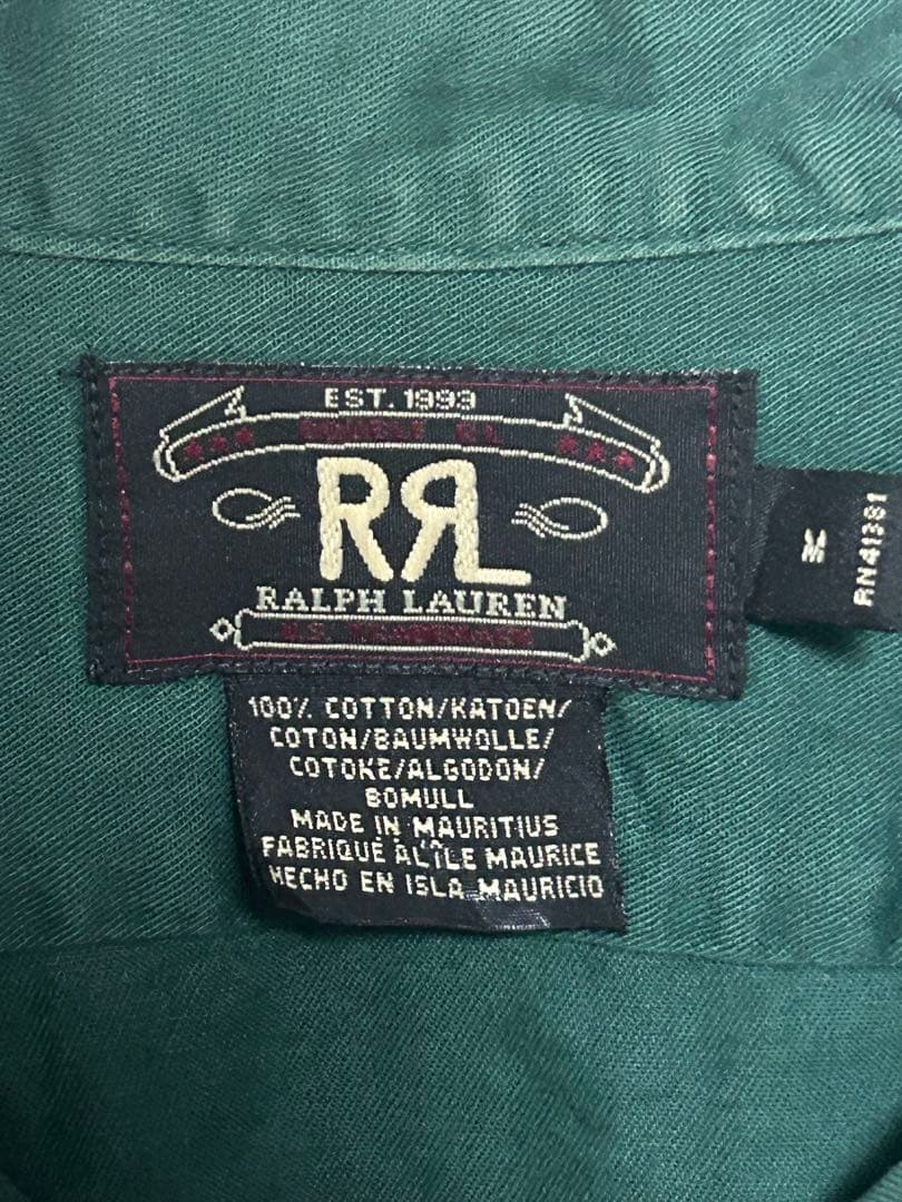 ⭐️RRL⭐️三つ星タグ⭐️Ralph Lauren ダークグリーン 長袖シャツ M