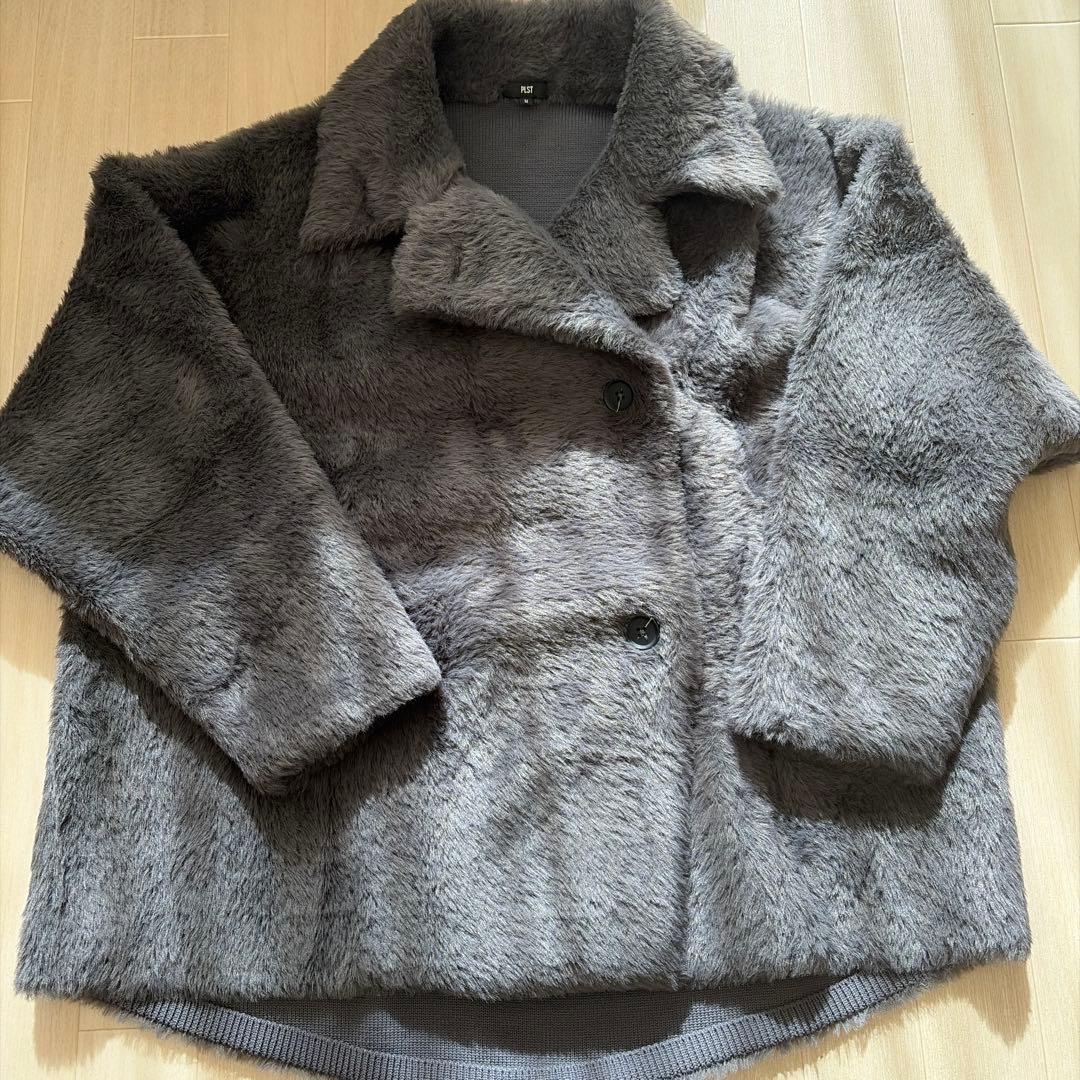 PLST フェザーヤーンニットコート