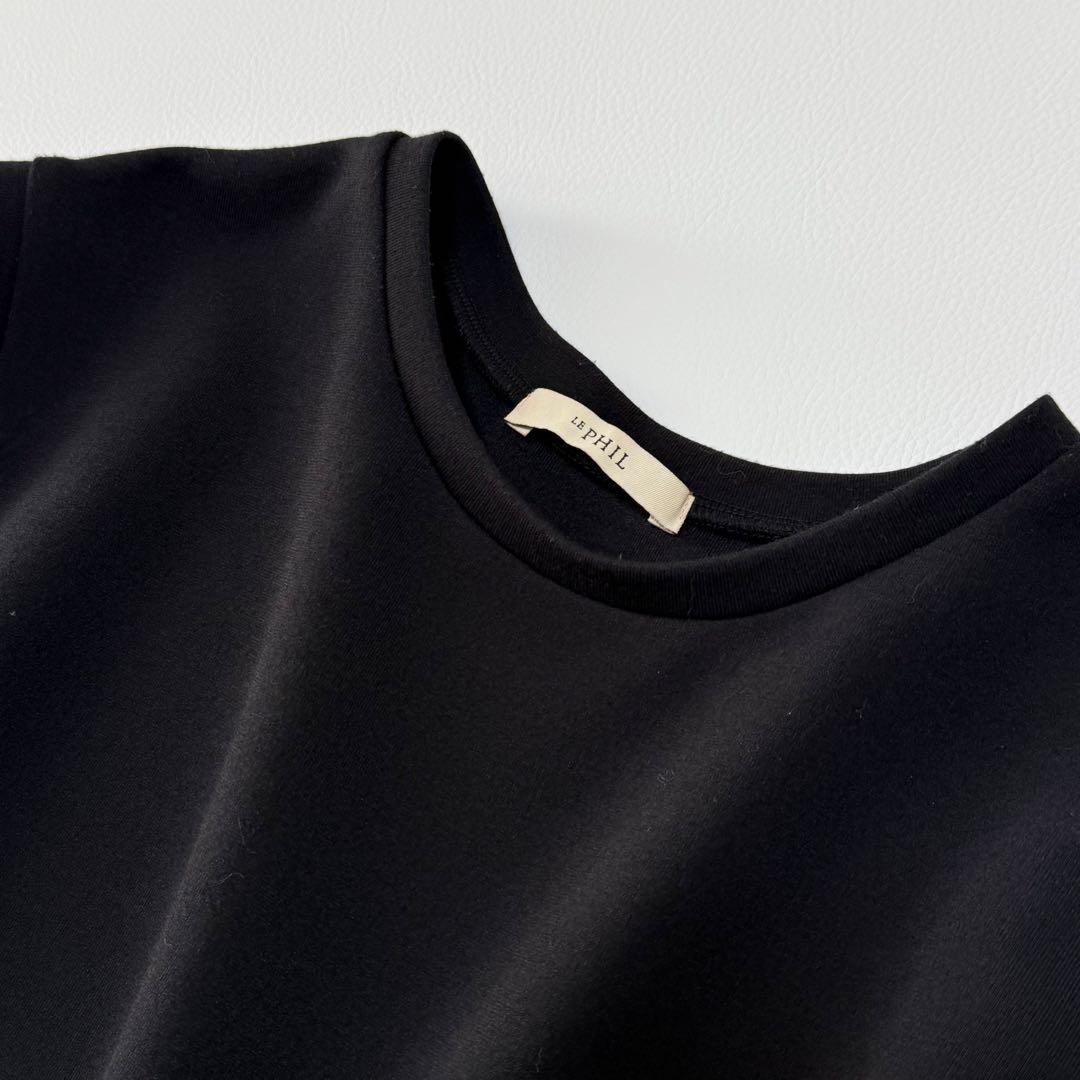 極美品 LE PHIL リモンタ ナイロンツイルティアードワンピース　ブラック