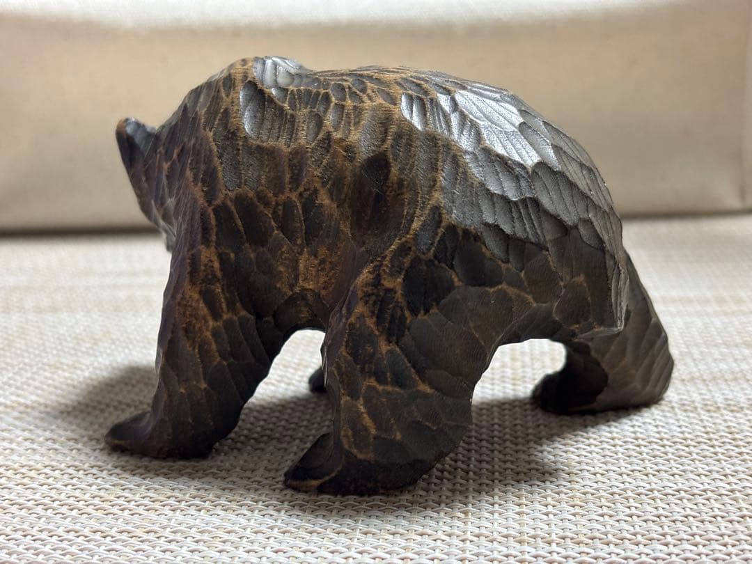 【希少】北海道 白老 アイヌ 木彫り熊 置物　アンティーク