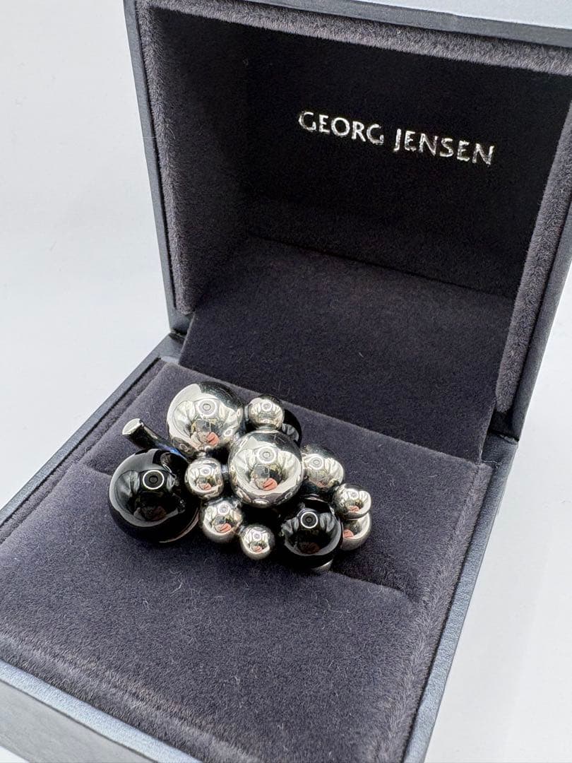 ジョージジェンセン ムーンライトグレープ オニキス リング 56 約15号 箱付