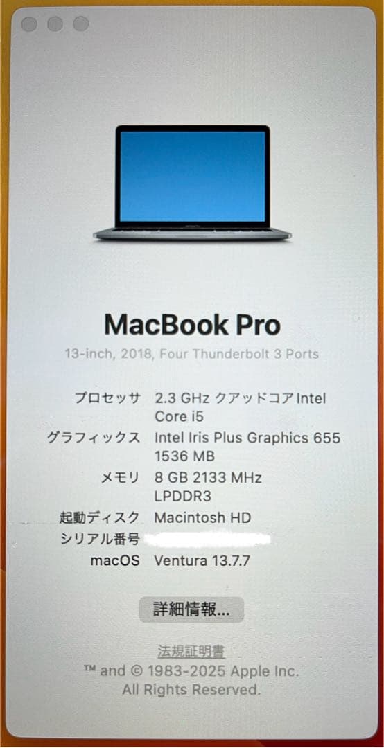 【美品】macbook pro 13-inch