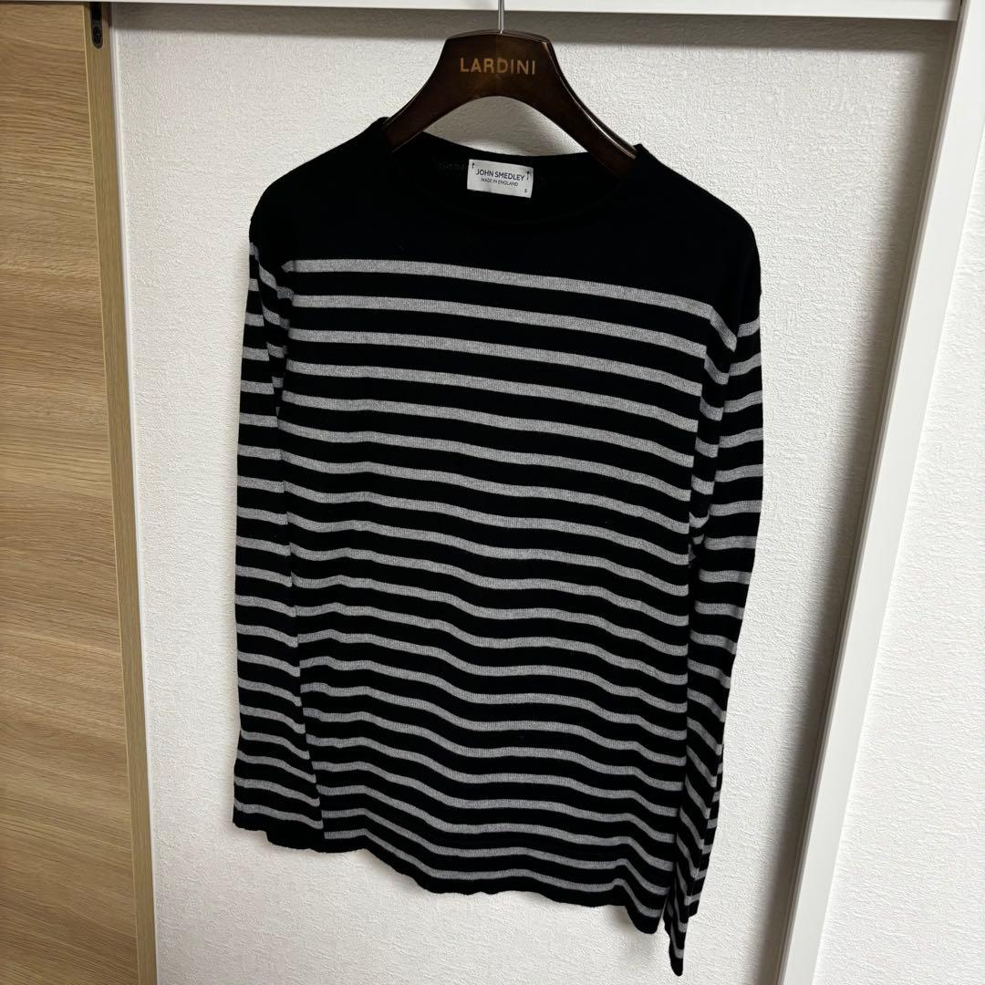 JOHN SMEDLEY ジョンスメドレー ボーダーコットンニット S