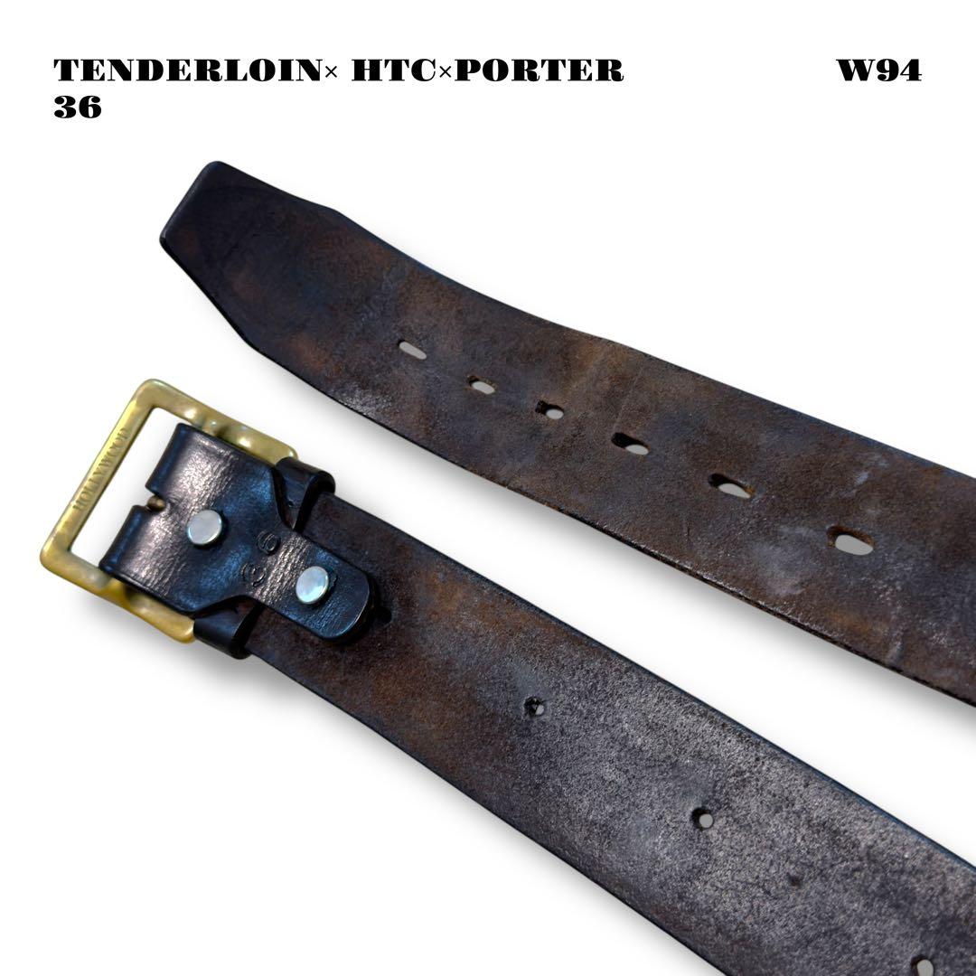 希少品！ TENDERLOIN HTC PORTER スタッズ ベルト 黒 36