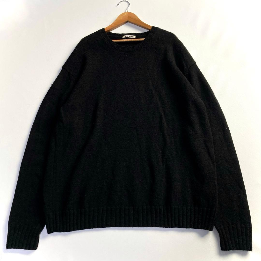 AURALEE オーラリー UNEVEN WOOL CORD KNIT 黒 4