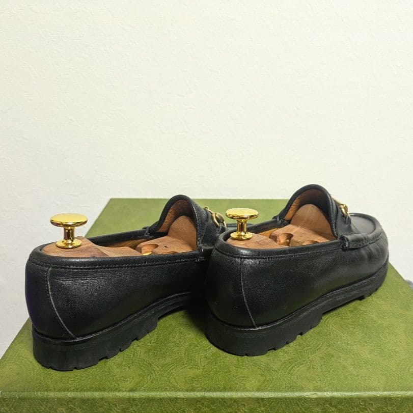 グラP様GUCCI　ヴィンテージ　ホースビットローファー　ラグソール　黒　35C