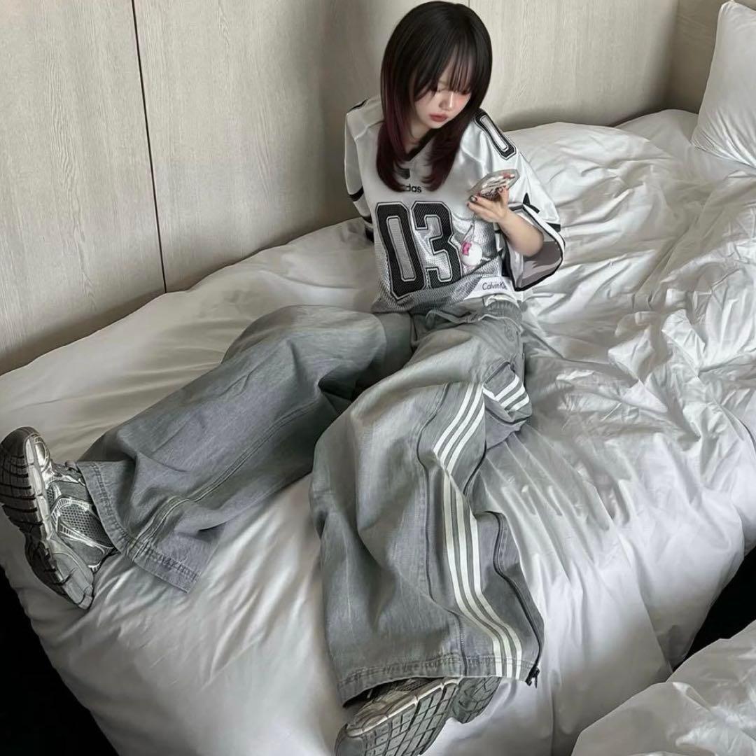 nnn様新品⭐️adidas シーズン3 ジップウォッシュド デニムパンツ