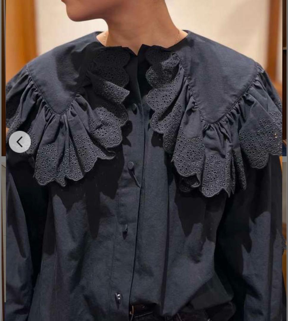 LACE COLLAR BLOUSE shinzone ブラック シンゾーン