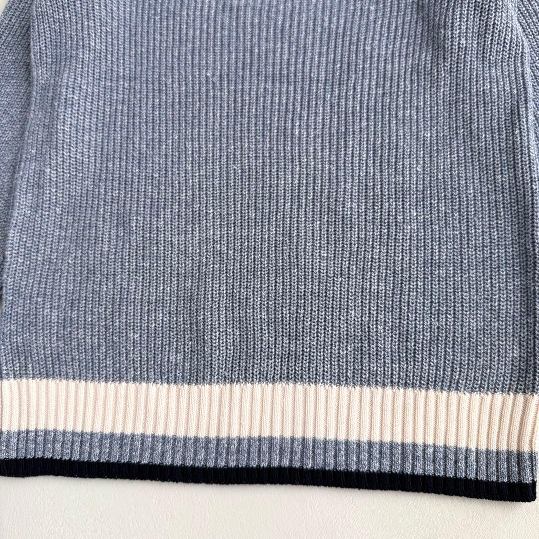 新品タグ付き✨グランサッソ✨Vネックリネンセーター（M）ブルー　イタリア製