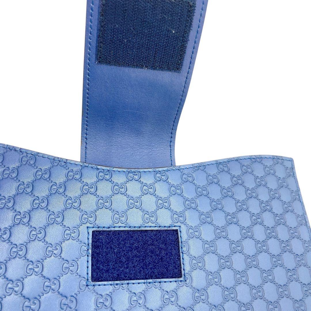 未使用✨GUCCI グッチ　タブレットケース　マイクロGG ブルー　オールレザー