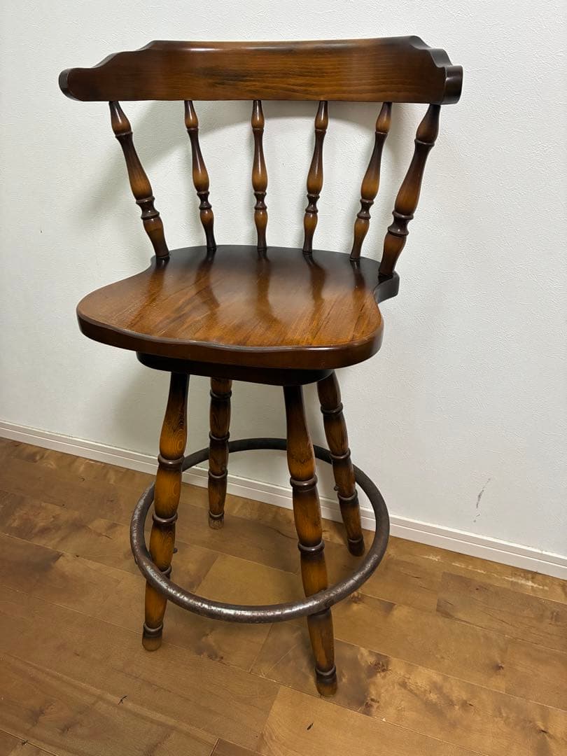 飛騨産業　キツツキマーク ハイチェア　カウンターチェア 回転椅子①