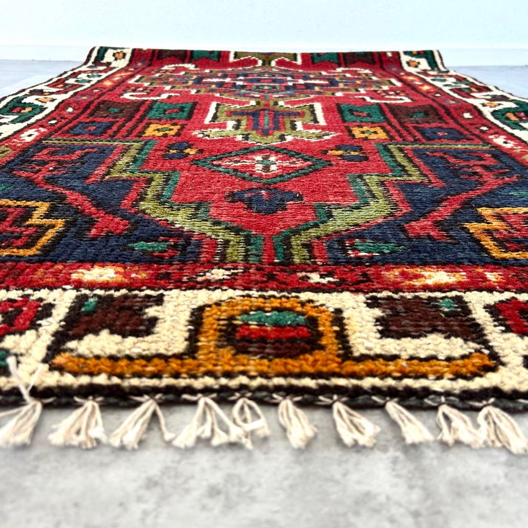 1980's 181cm×82cm 手織りラグ