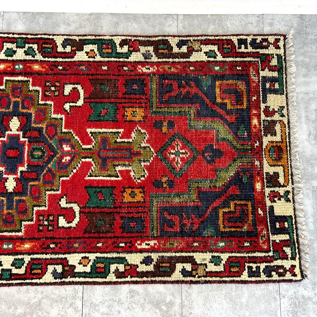 1980's 181cm×82cm 手織りラグ