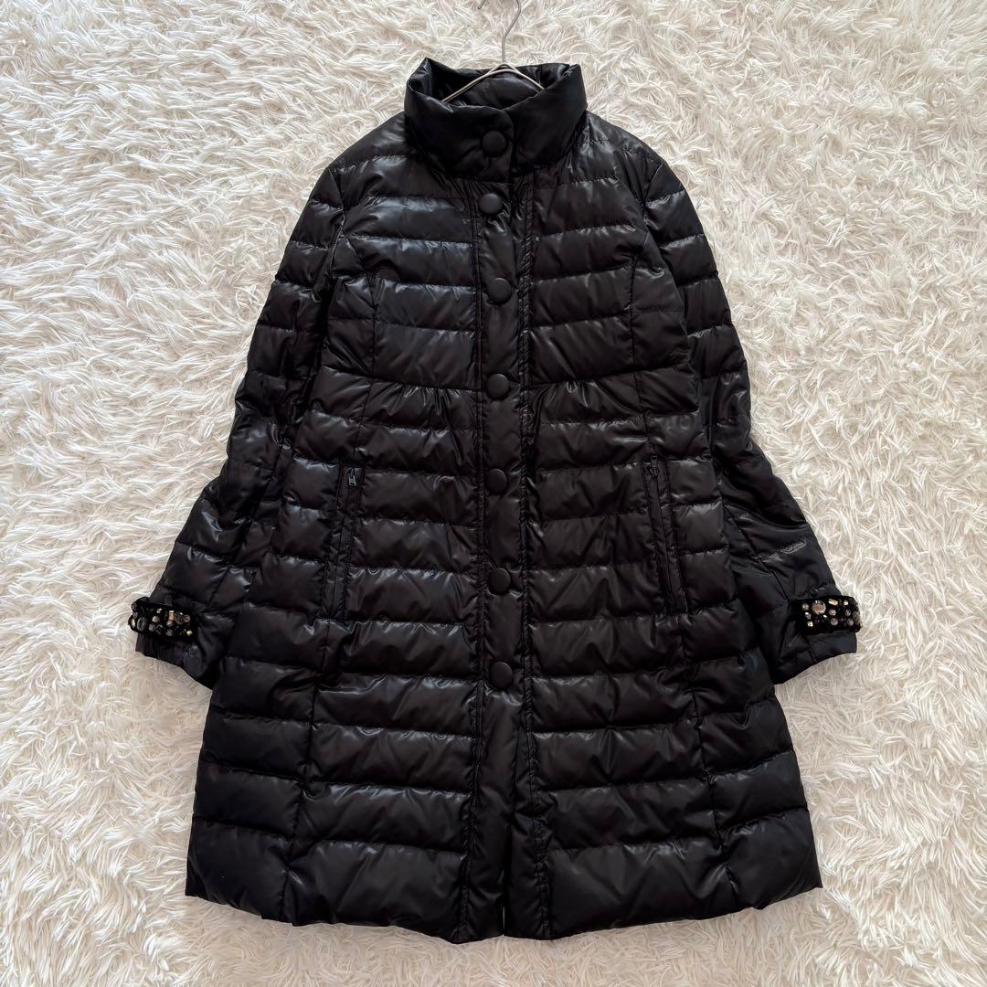 Super Beauty ロングダウンコート　ビジュー　ブラック　42