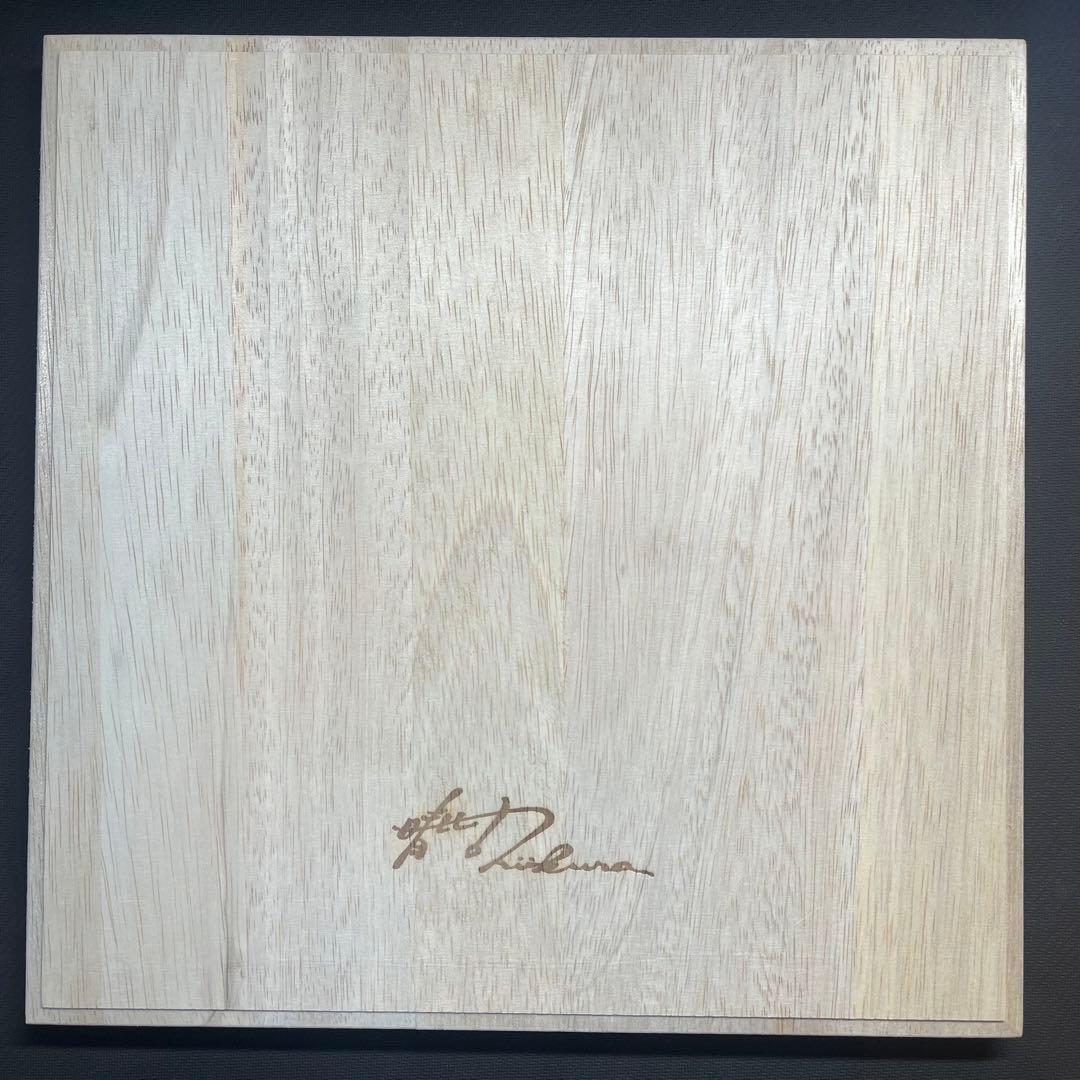 【未使用完美品】新倉晴比古　木精の器　ガラスアート　ステンドグラス　工芸品　角皿