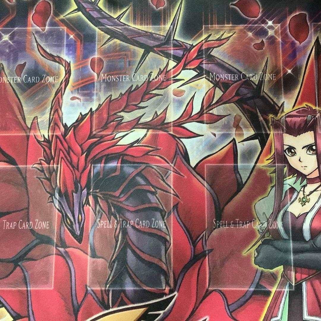遊戯王 十六夜アキ ブラックローズドラゴン 公式プレイマット 2011 中古