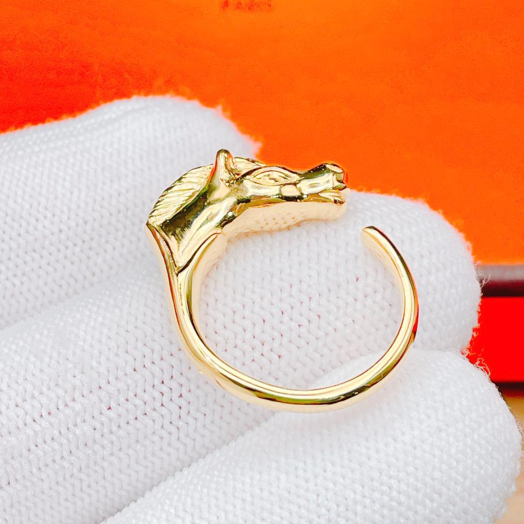 ◇エルメス◇新品仕上済 シュバルホース リング 指輪 ゴールド 12号 ブランド