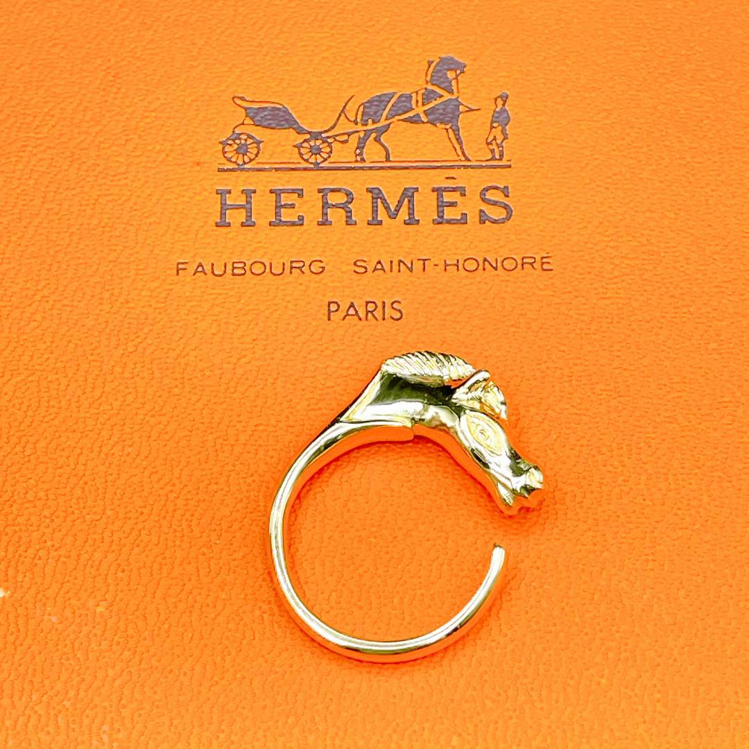 ◇エルメス◇新品仕上済 シュバルホース リング 指輪 ゴールド 12号 ブランド
