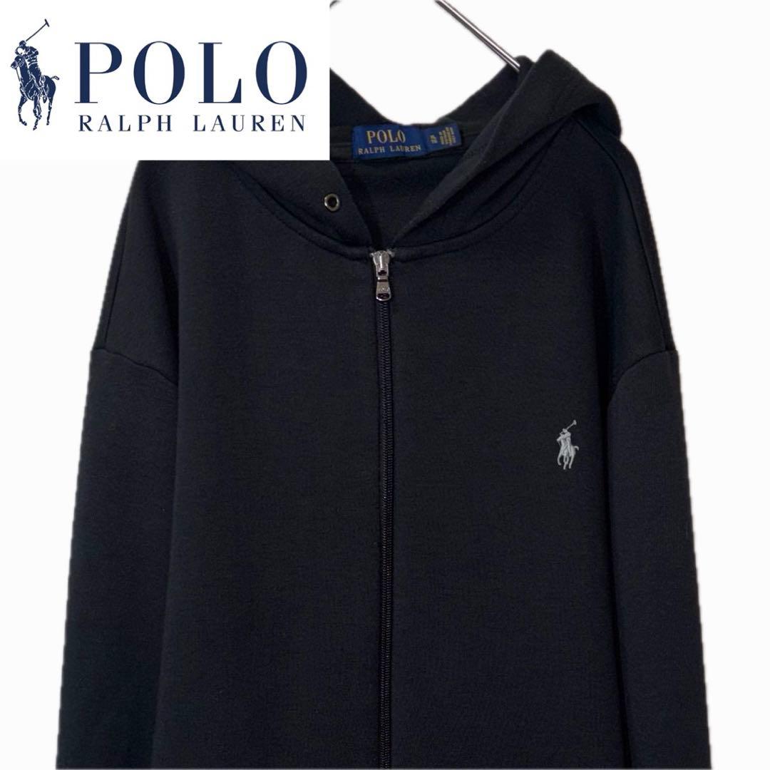 Ralph Lauren フルジップパーカー 黒 現行タグ 刺繍 ラルフローレン