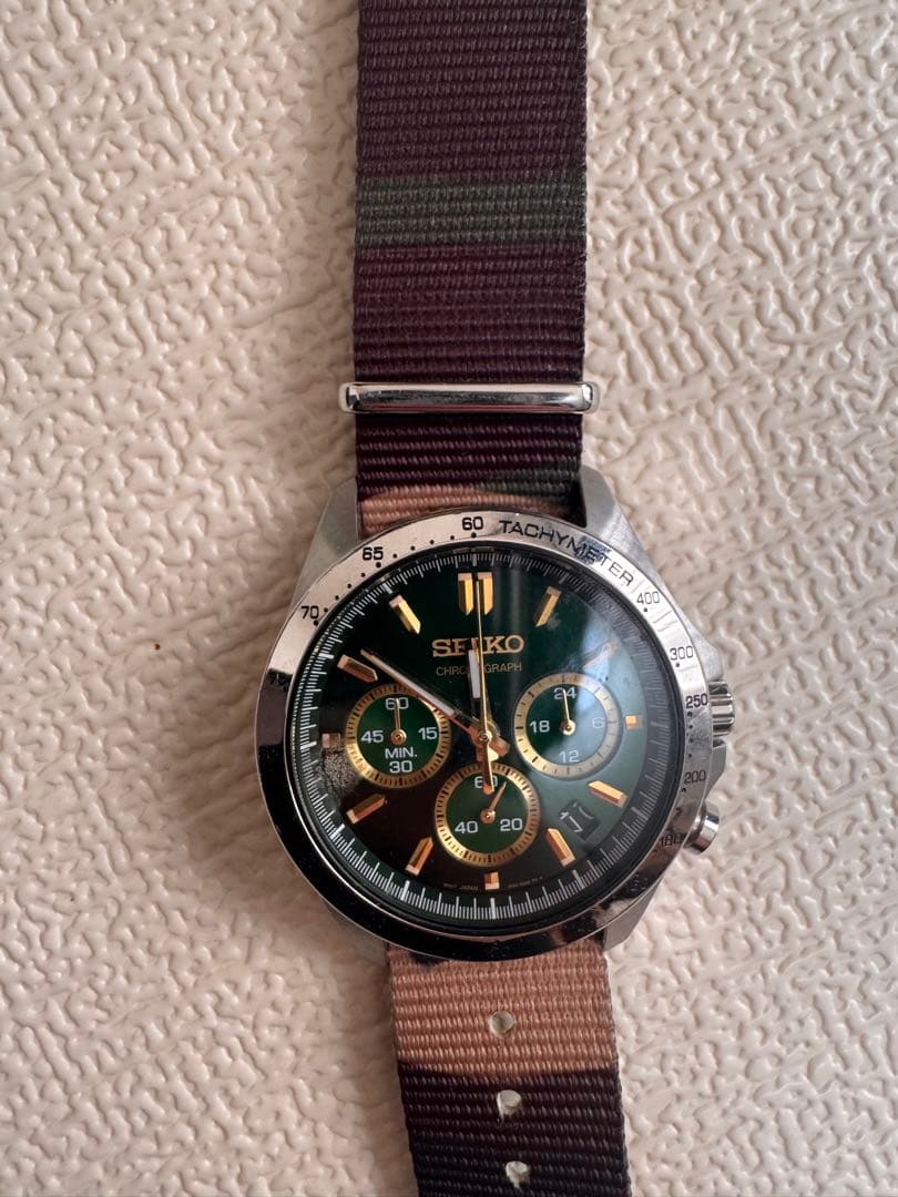 SEIKO クロノグラフ グリーンダイヤル