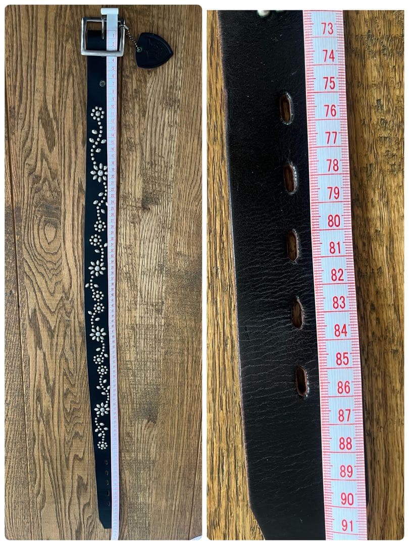 専用です　HTC フラワー スタッズベルト ブラック　32inch 数回使用のみ