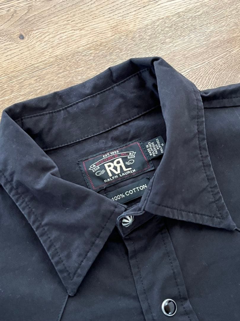 RRL ダブルアールエル ウエスタンシャツ ブラック コンチョ