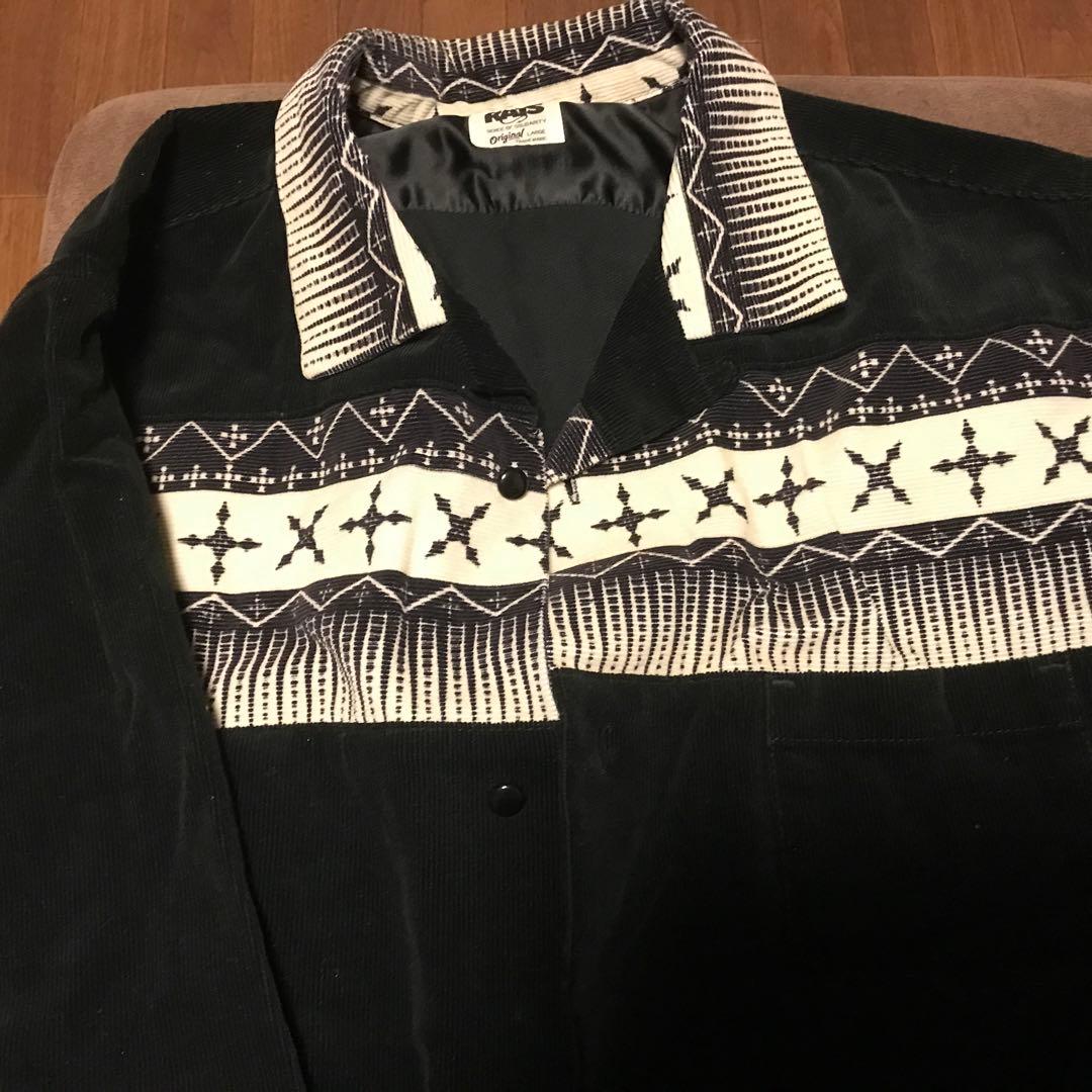 RATS 長袖シャツ 黒/白 プリント柄