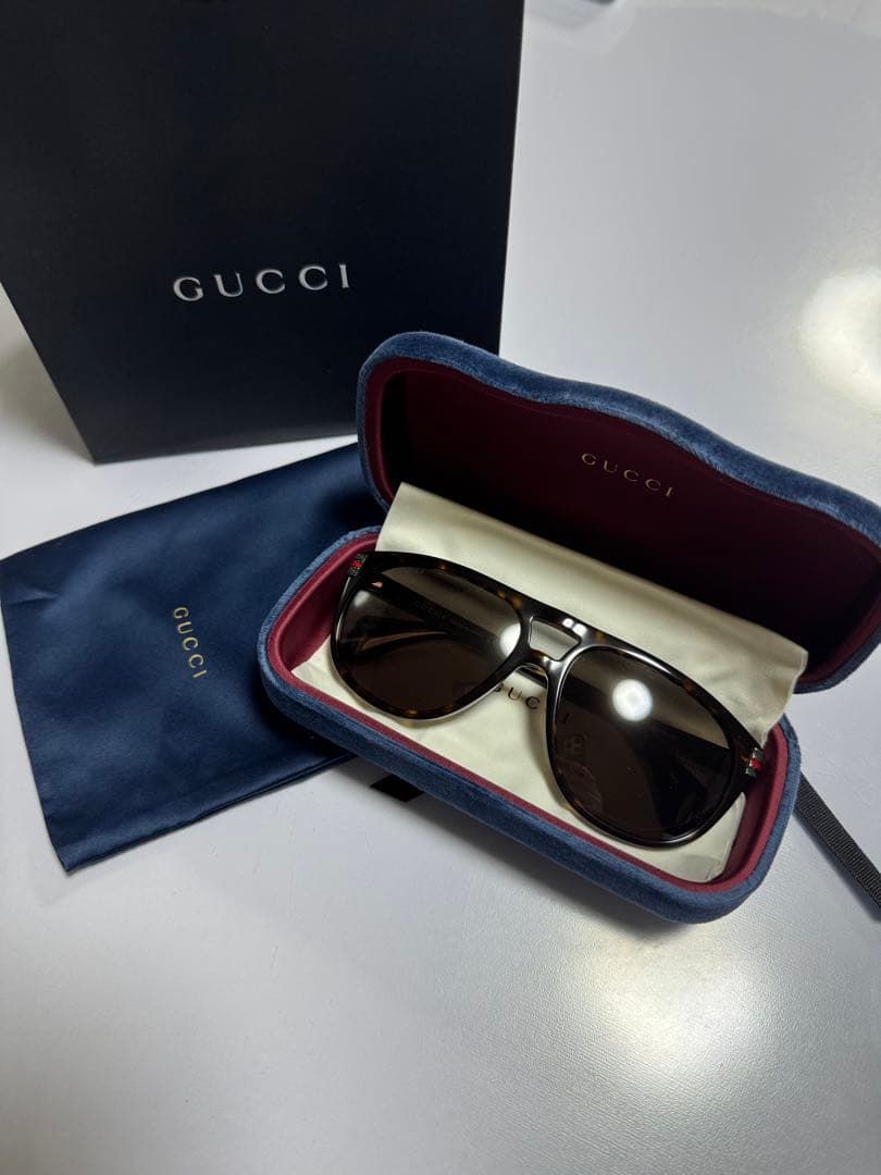 美品GUCCI ブラウン サングラス ケース付き 最終値下げ