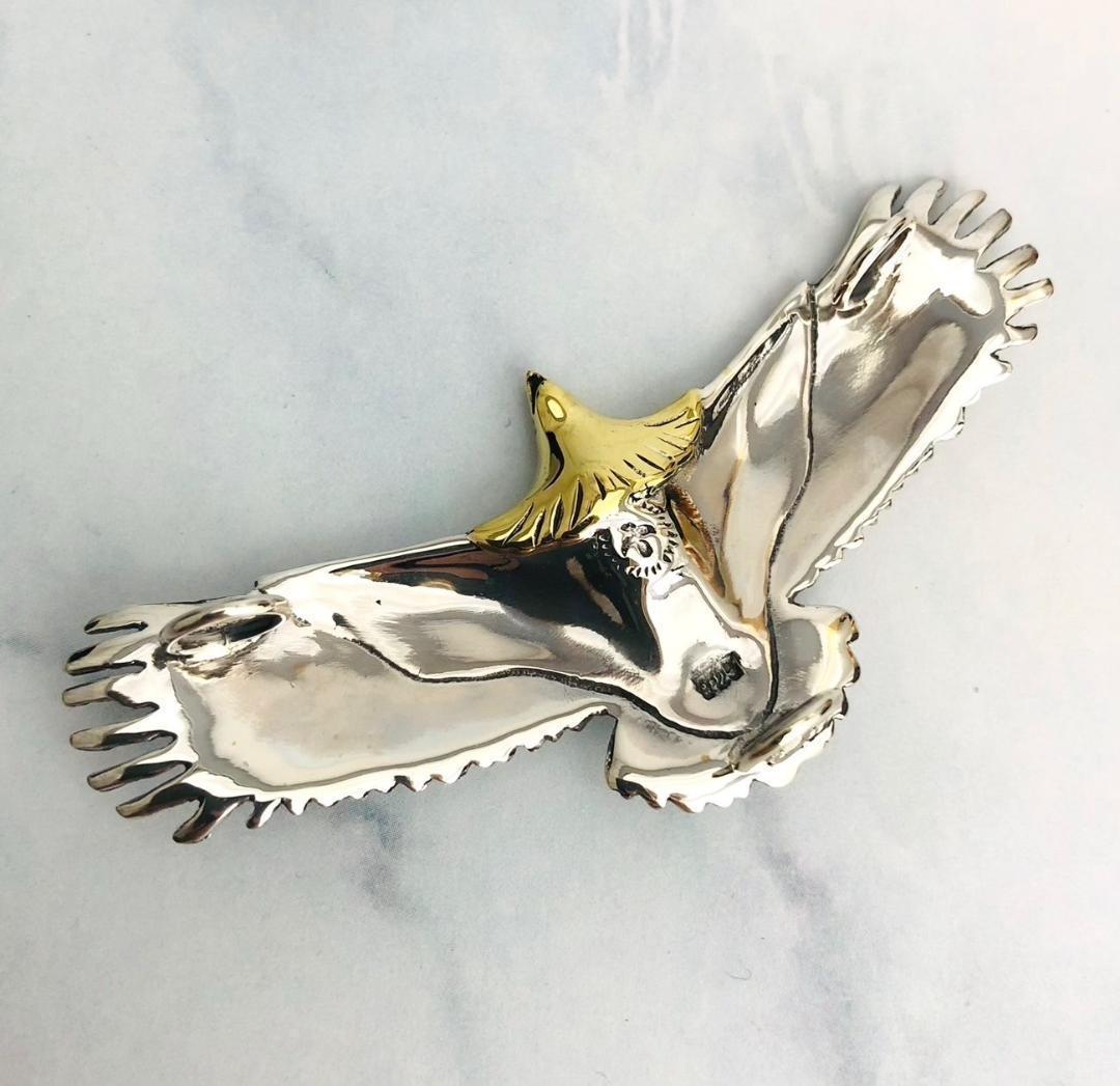 シルバー925 ペンダントトップ　イーグル　ターコイズ　5-3　4876