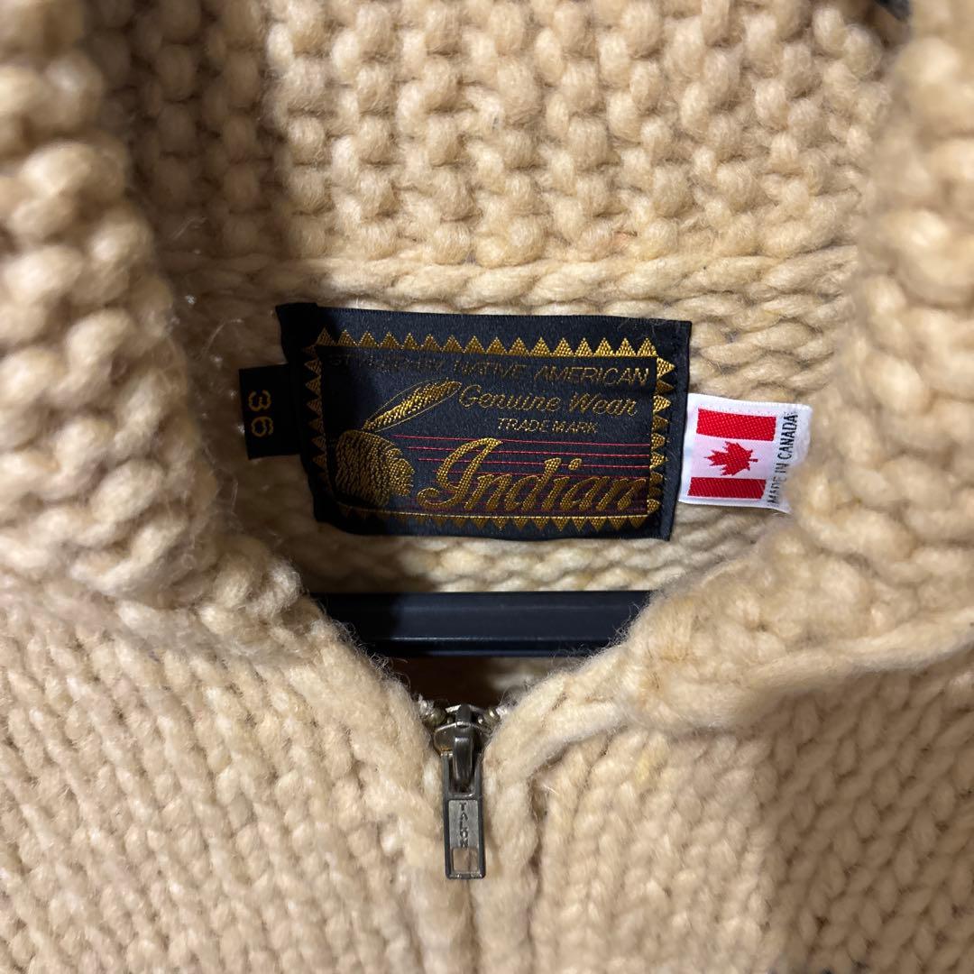 【激レア】インディアンモーターサイクル　ジップアップセーター　カウチンセーター