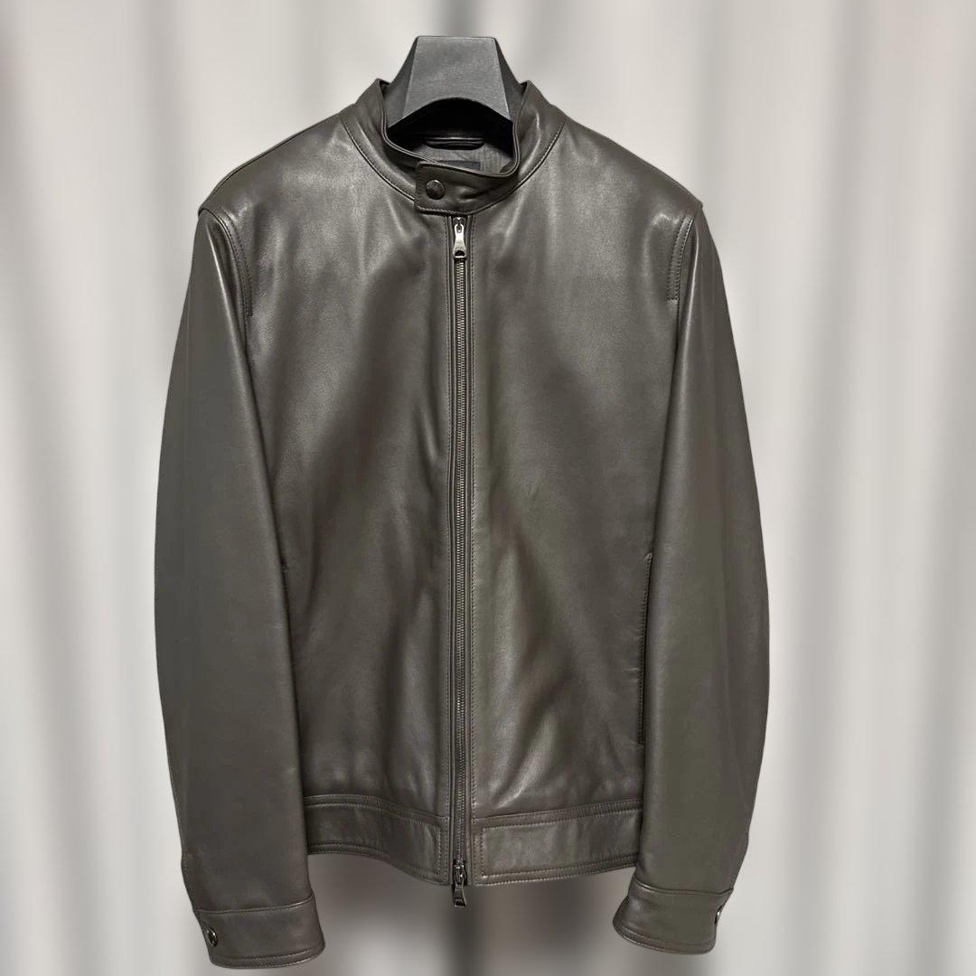 極美品 EMMETI ラムナッパレザー シングルライダースジャケット