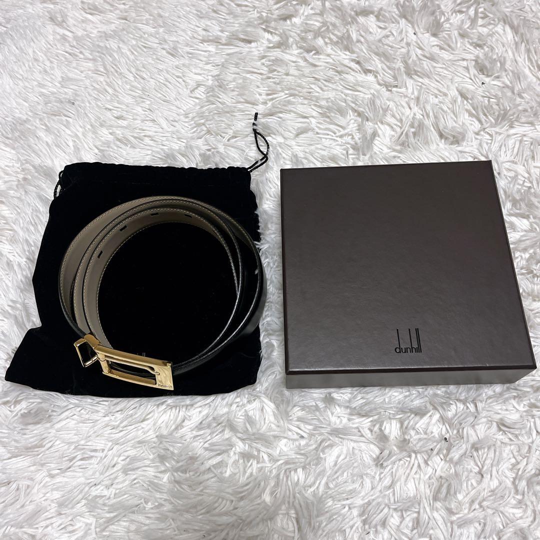 【未使用】dunhill ダンヒル レザー ゴールド金具 ベルトメンズブラック