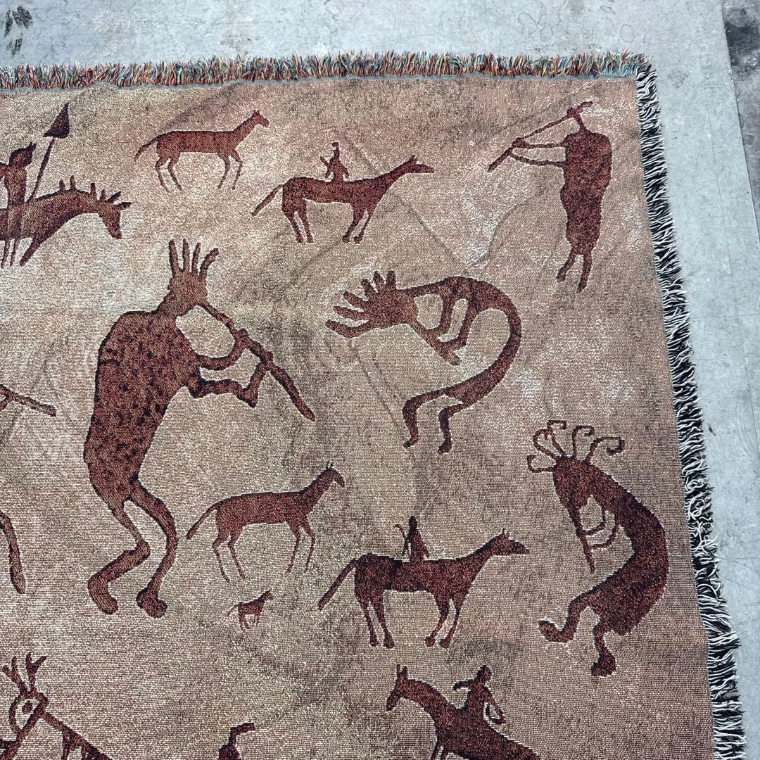 壁画風　マルチカバー　ソファーカバー　ヴィンテージラグ　177x133