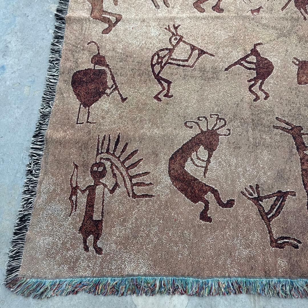 壁画風　マルチカバー　ソファーカバー　ヴィンテージラグ　177x133