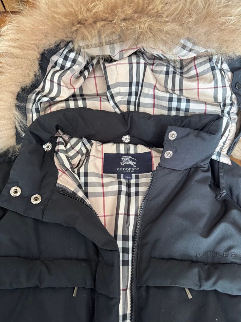 BURBERRY バーバリーロングダウンジャケット 150A ブラック　Sサイズ