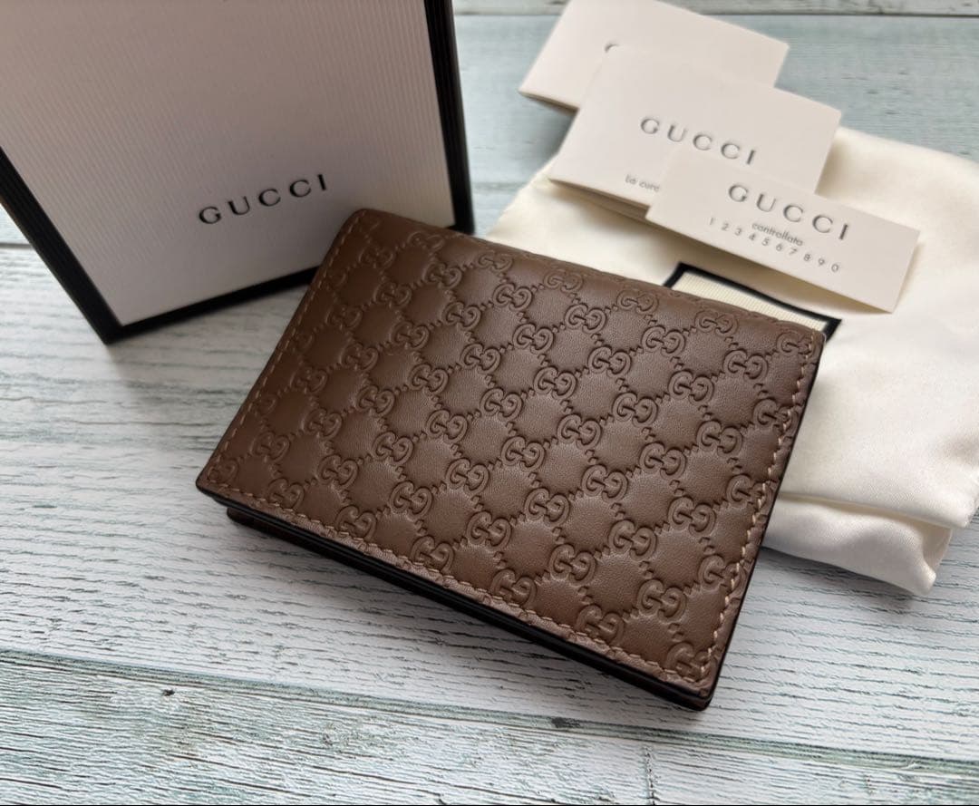 GUCCI グッチ マイクログッチシマ レザー ケース 小銭入れ